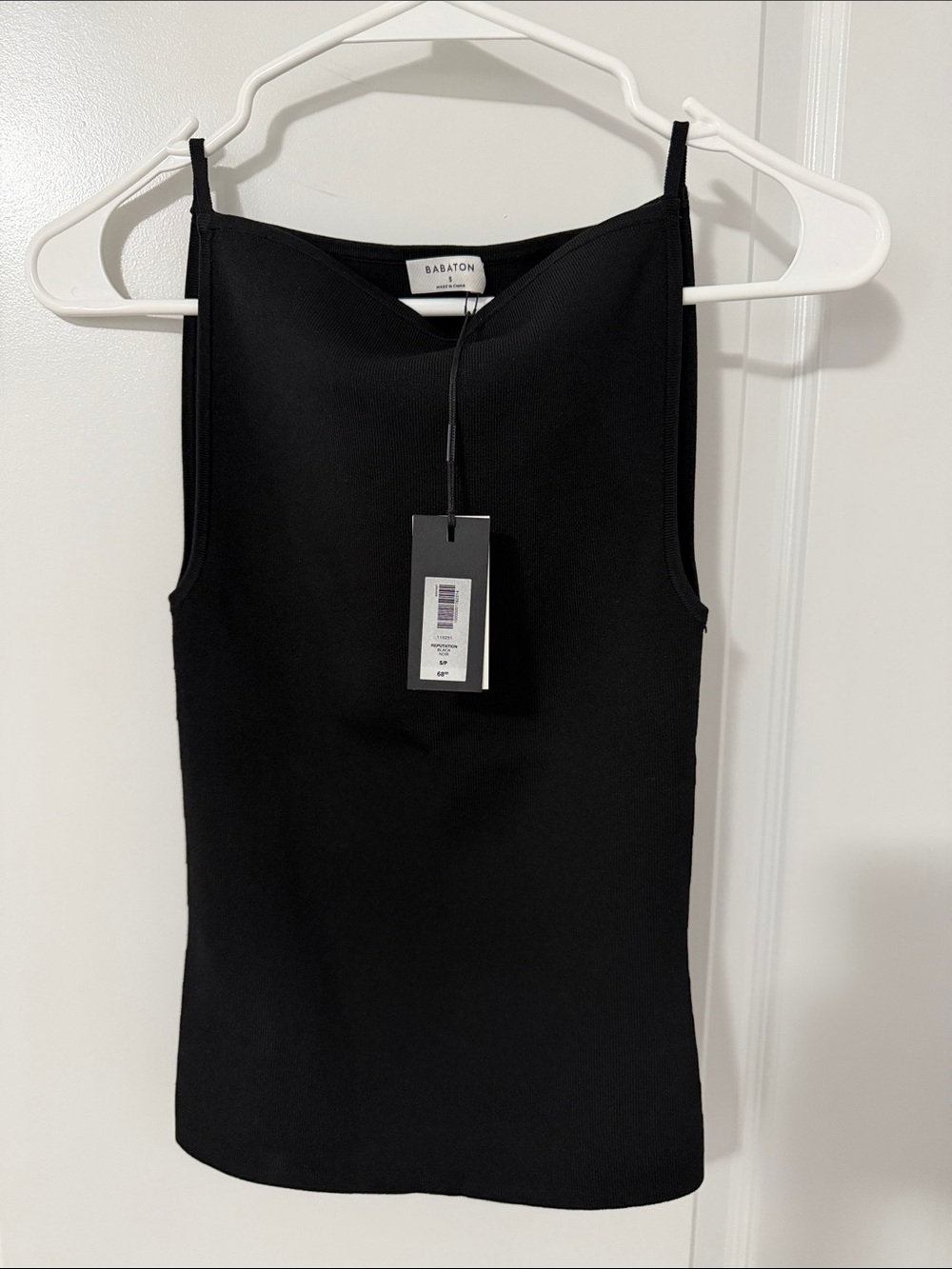 Babaton Sleek Black Ribbed Camisole